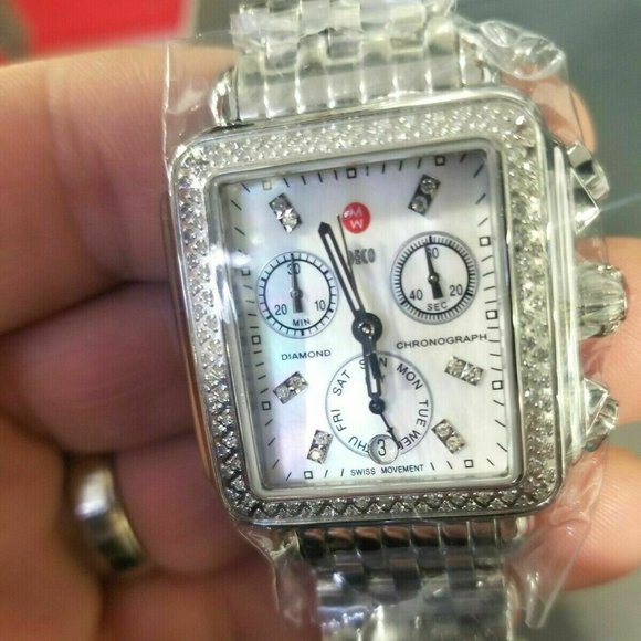 Michele Mother of Pearl 120 Diamonds Ladies Watch - Picture 2 of 5